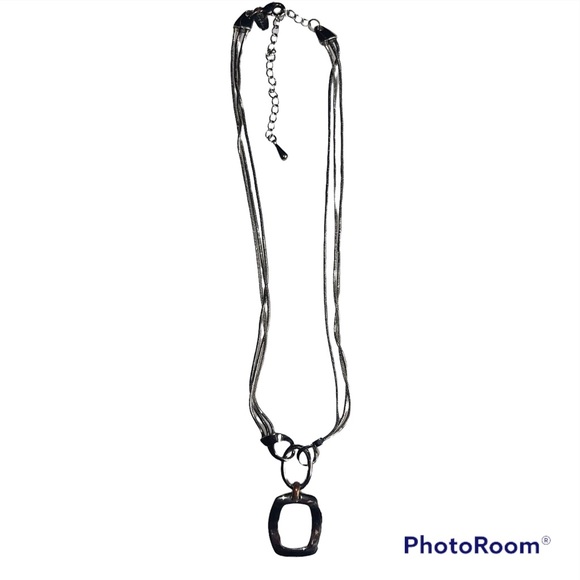 Lia Sophia 3 strand pendant vintage silver necklace - Picture 7 of 8